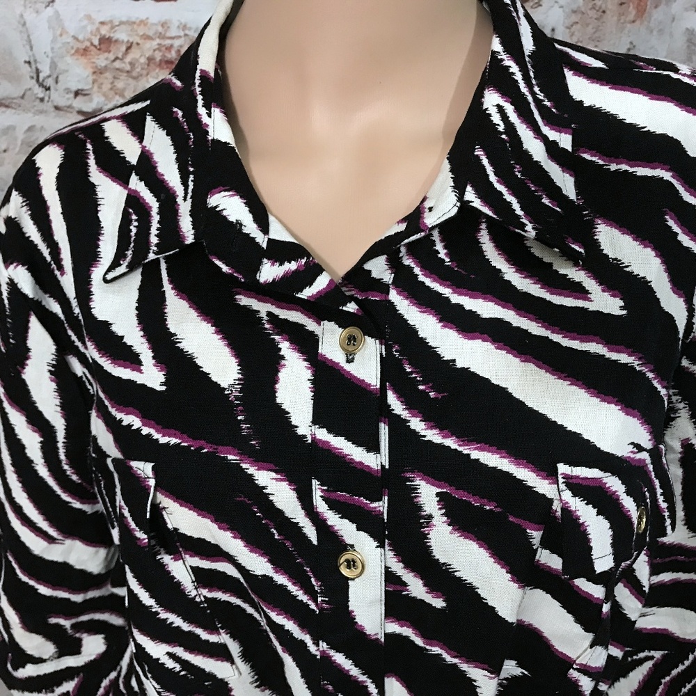 Zebra Button Down with Matching Belt